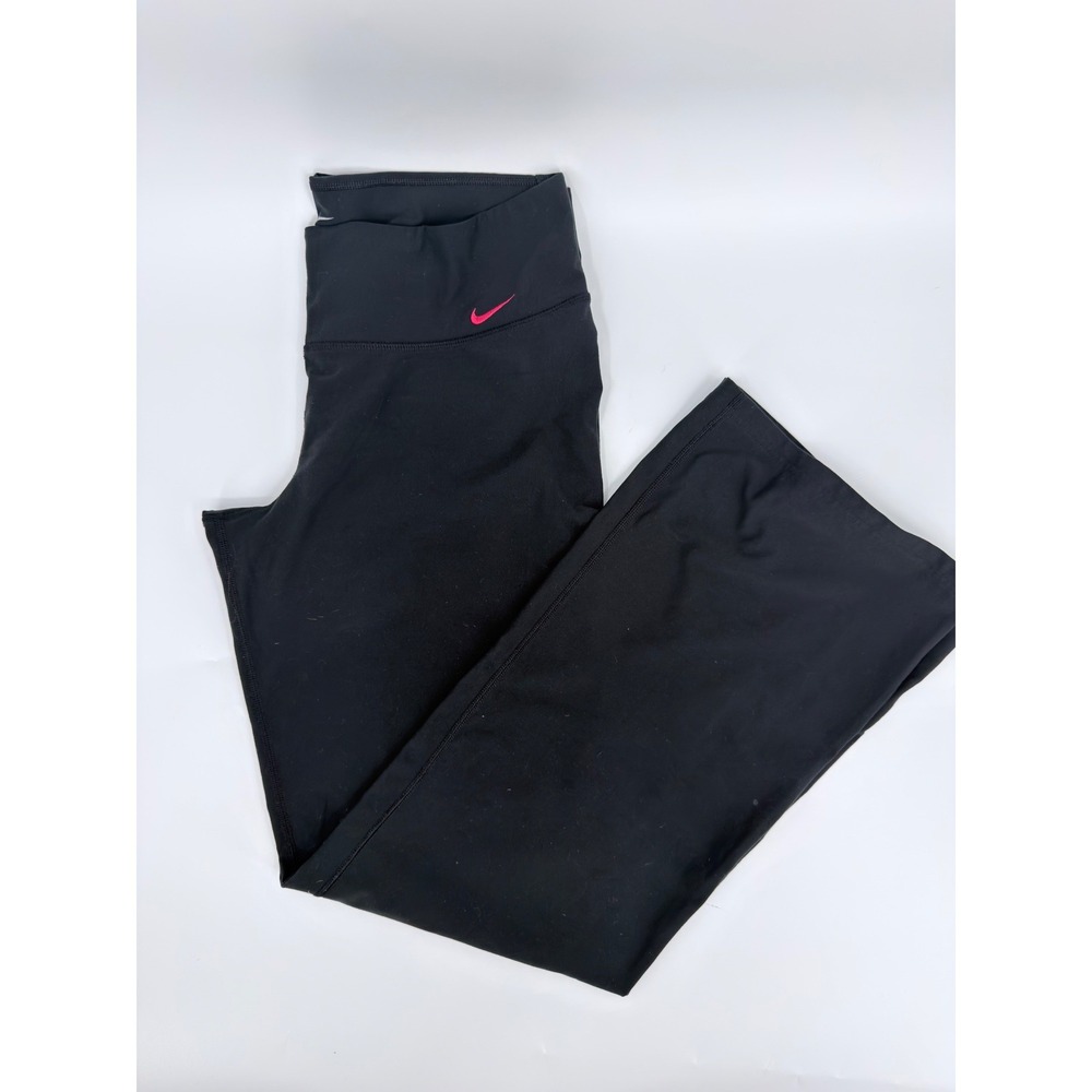 Nike Pants Dri-Fit Flare Leg Modern Womens Large Black Yoga Athletic Streetwear